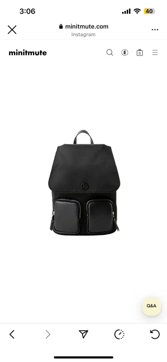 MINITMUTE | 미닛뮤트 Minute Mu Clo Backpack Mix Black on